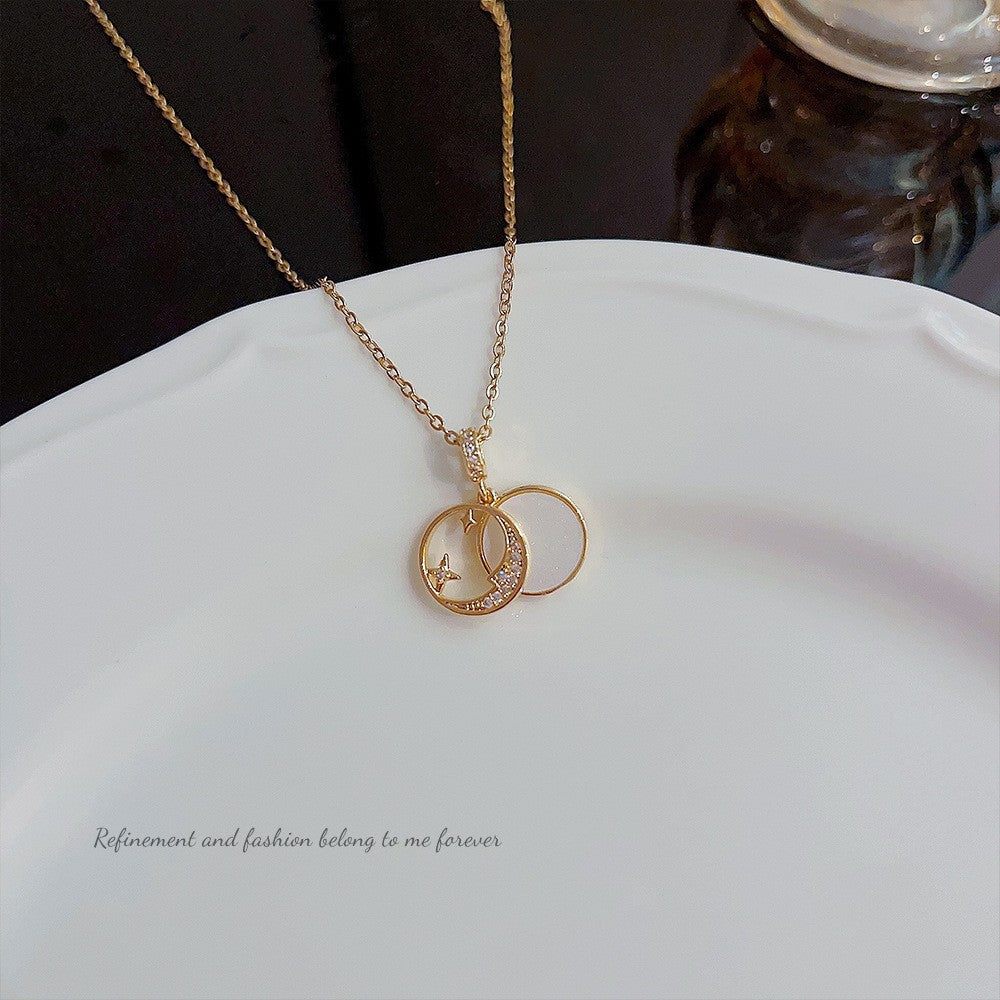 Wholesale 18K Gold Plated Titanium Steel Geometric Rhombus Necklace Clavicle Chain